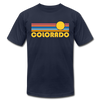 Colorado T-Shirt - Retro Sunrise Unisex Colorado T Shirt - navy