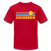 Colorado T-Shirt - Retro Sunrise Unisex Colorado T Shirt - red