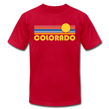 Colorado T-Shirt - Retro Sunrise Unisex Colorado T Shirt - red