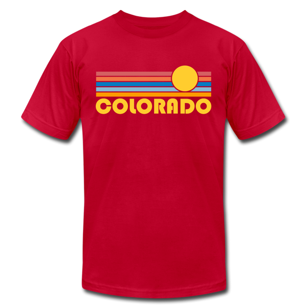 Colorado T-Shirt - Retro Sunrise Unisex Colorado T Shirt - red