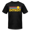Detroit, Michigan T-Shirt - Retro Sunrise Unisex Detroit T Shirt - black