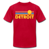 Detroit, Michigan T-Shirt - Retro Sunrise Unisex Detroit T Shirt - red