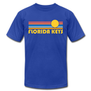 Florida Keys, Florida T-Shirt - Retro Sunrise Unisex Florida Keys T Shirt - royal blue
