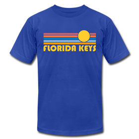 Florida Keys, Florida T-Shirt - Retro Sunrise Unisex Florida Keys T Shirt - royal blue