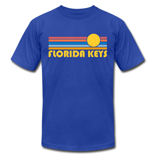 Florida Keys, Florida T-Shirt - Retro Sunrise Unisex Florida Keys T Shirt - royal blue