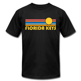 Florida Keys, Florida T-Shirt - Retro Sunrise Unisex Florida Keys T Shirt - black
