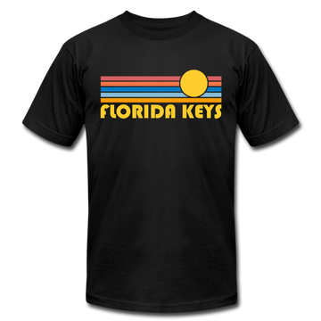 Florida Keys, Florida T-Shirt - Retro Sunrise Unisex Florida Keys T Shirt - black