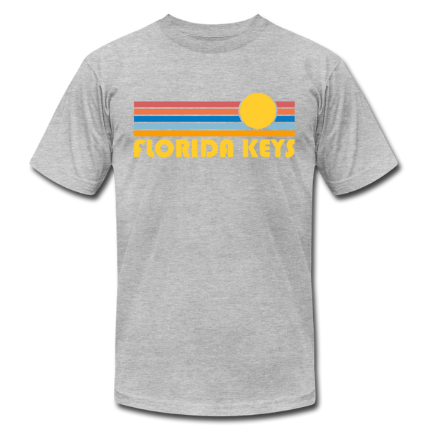 Florida Keys, Florida T-Shirt - Retro Sunrise Unisex Florida Keys T Shirt - heather gray
