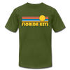 Florida Keys, Florida T-Shirt - Retro Sunrise Unisex Florida Keys T Shirt - olive
