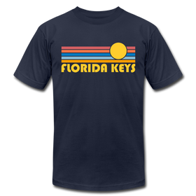 Florida Keys, Florida T-Shirt - Retro Sunrise Unisex Florida Keys T Shirt - navy