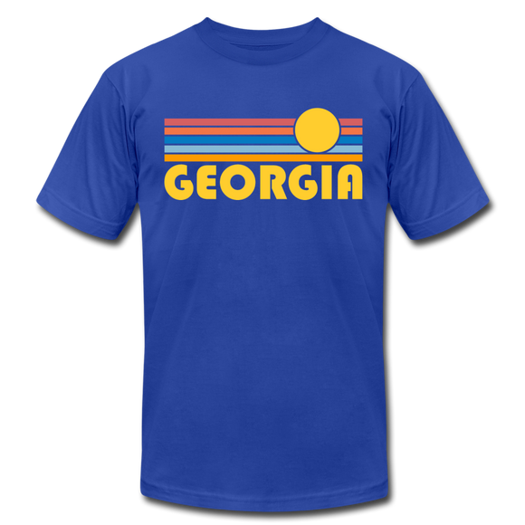 Georgia T-Shirt - Retro Sunrise Unisex Georgia T Shirt - royal blue