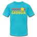 Georgia T-Shirt - Retro Sunrise Unisex Georgia T Shirt - turquoise