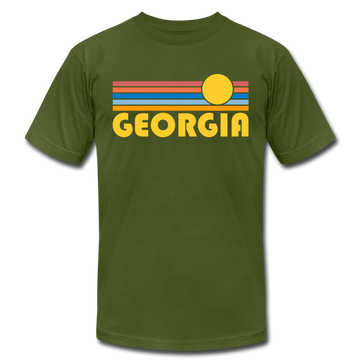 Georgia T-Shirt - Retro Sunrise Unisex Georgia T Shirt - olive