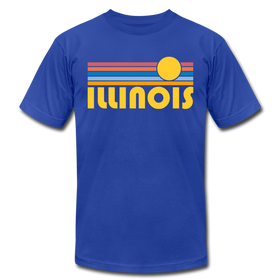 Illinois T-Shirt - Retro Sunrise Unisex Illinois T Shirt - royal blue