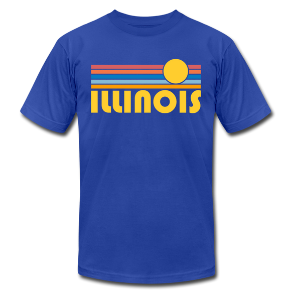 Illinois T-Shirt - Retro Sunrise Unisex Illinois T Shirt - royal blue