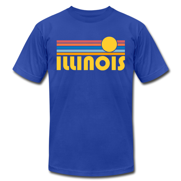 Illinois T-Shirt - Retro Sunrise Unisex Illinois T Shirt - royal blue