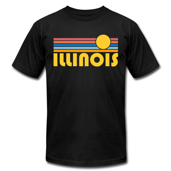 Illinois T-Shirt - Retro Sunrise Unisex Illinois T Shirt - black