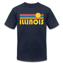 Illinois T-Shirt - Retro Sunrise Unisex Illinois T Shirt - navy