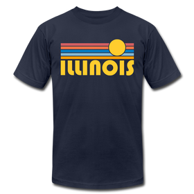 Illinois T-Shirt - Retro Sunrise Unisex Illinois T Shirt - navy