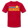 Illinois T-Shirt - Retro Sunrise Unisex Illinois T Shirt - red