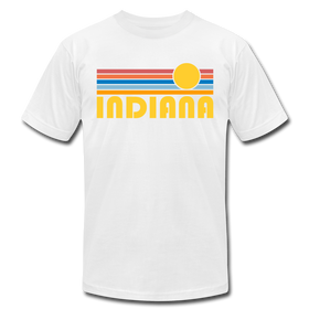 Indiana T-Shirt - Retro Sunrise Unisex Indiana T Shirt - white