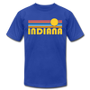 Indiana T-Shirt - Retro Sunrise Unisex Indiana T Shirt - royal blue