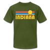 Indiana T-Shirt - Retro Sunrise Unisex Indiana T Shirt - olive