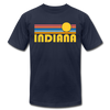Indiana T-Shirt - Retro Sunrise Unisex Indiana T Shirt - navy