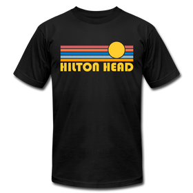 Hilton Head, South Carolina T-Shirt - Retro Sunrise Unisex Hilton Head T Shirt - black