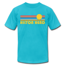 Hilton Head, South Carolina T-Shirt - Retro Sunrise Unisex Hilton Head T Shirt - turquoise