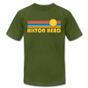 Hilton Head, South Carolina T-Shirt - Retro Sunrise Unisex Hilton Head T Shirt - olive