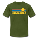 Hilton Head, South Carolina T-Shirt - Retro Sunrise Unisex Hilton Head T Shirt - olive