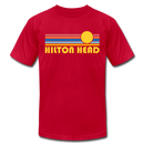 Hilton Head, South Carolina T-Shirt - Retro Sunrise Unisex Hilton Head T Shirt - red