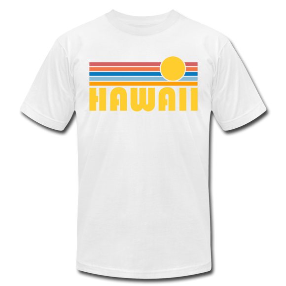 Hawaii T-Shirt - Retro Sunrise Unisex Hawaii T Shirt - white