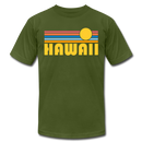 Hawaii T-Shirt - Retro Sunrise Unisex Hawaii T Shirt - olive