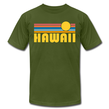 Hawaii T-Shirt - Retro Sunrise Unisex Hawaii T Shirt - olive