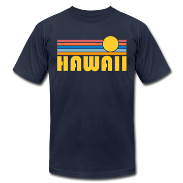 Hawaii T-Shirt - Retro Sunrise Unisex Hawaii T Shirt - navy