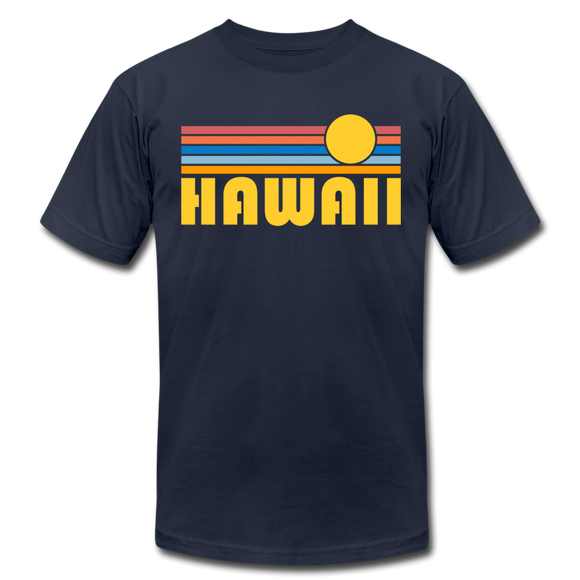 Hawaii T-Shirt - Retro Sunrise Unisex Hawaii T Shirt - navy