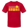 Hawaii T-Shirt - Retro Sunrise Unisex Hawaii T Shirt - red