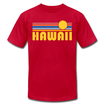 Hawaii T-Shirt - Retro Sunrise Unisex Hawaii T Shirt - red