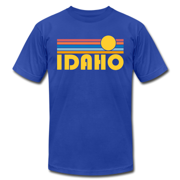 Idaho T-Shirt - Retro Sunrise Unisex Idaho T Shirt - royal blue