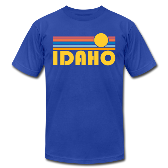 Idaho T-Shirt - Retro Sunrise Unisex Idaho T Shirt - royal blue