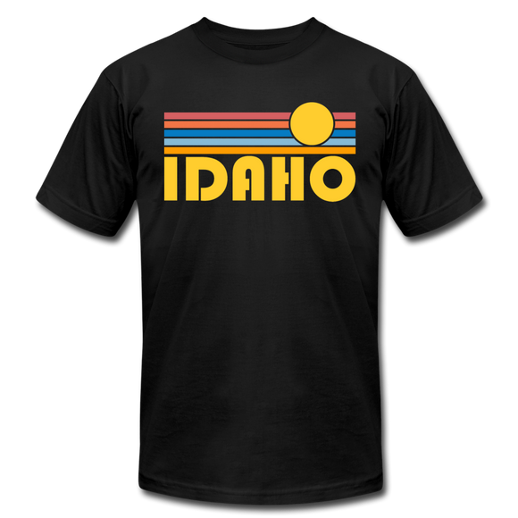 Idaho T-Shirt - Retro Sunrise Unisex Idaho T Shirt - black
