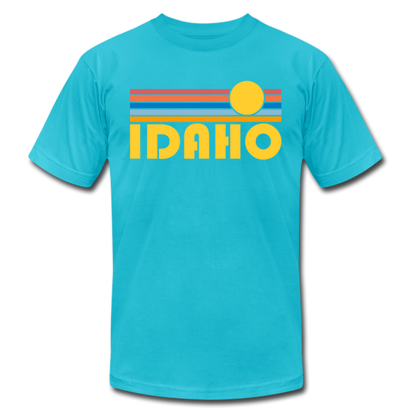 Idaho T-Shirt - Retro Sunrise Unisex Idaho T Shirt - turquoise