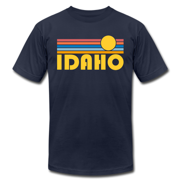 Idaho T-Shirt - Retro Sunrise Unisex Idaho T Shirt - navy
