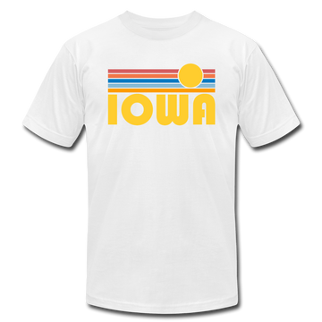 Iowa T-Shirt - Retro Sunrise Unisex Iowa T Shirt - white