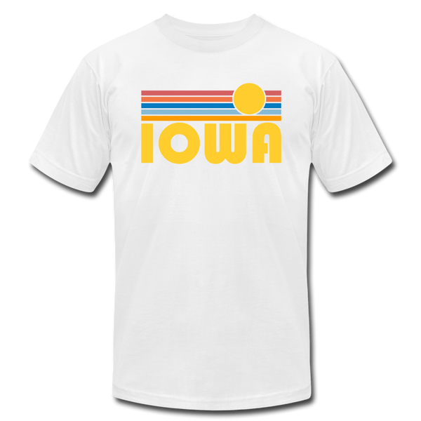 Iowa T-Shirt - Retro Sunrise Unisex Iowa T Shirt - white