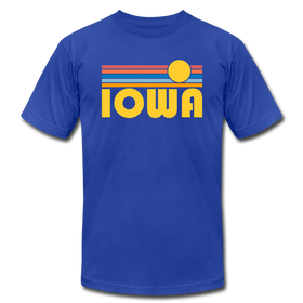 Iowa T-Shirt - Retro Sunrise Unisex Iowa T Shirt - royal blue