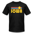 Iowa T-Shirt - Retro Sunrise Unisex Iowa T Shirt - black