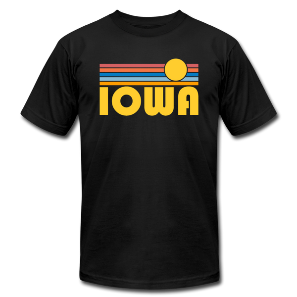 Iowa T-Shirt - Retro Sunrise Unisex Iowa T Shirt - black